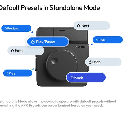Ulanzi D100H Dial Creative Controller Video Editing Assistant for Youtube Tiktok PR PS Support Bluetooth Key Production Console