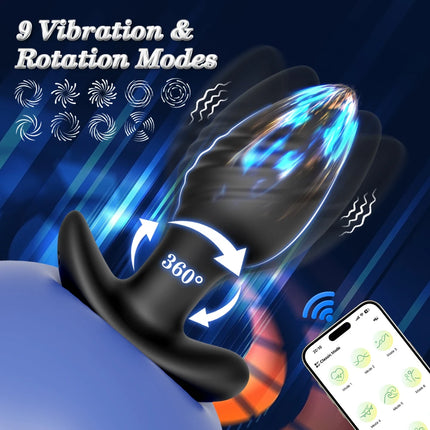 Vibrating LED Anal Plug Wireless APP Women Butt Plug Prostate Massager for Men Vibrating Adult Sex Toy Anal Vibrator for Couples