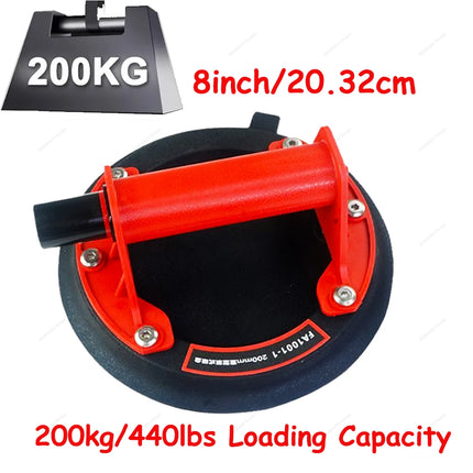8 Inch Vacuum Suction Cup Glass Sucker 200/250kg Loading Capacity Heavy Duty Vacuum Industry Spreader to Tile Windshield Window