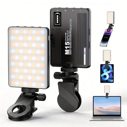 Rechargeable Selfie Light, Phone Fill Light with Clip, Portable Detachable Clip-On Video Light for Selfies, Makeup, Live Streaming, Suitable for Iphone, Android, iPad Smartphones