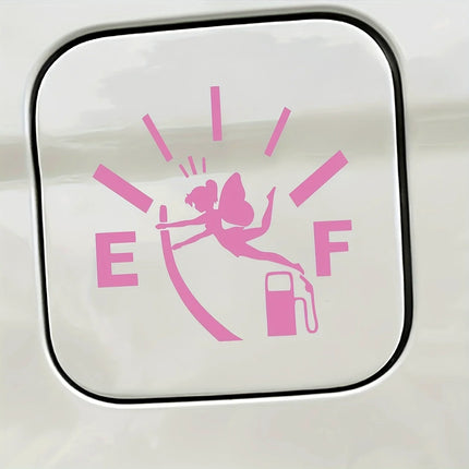 Car fuel tank cap sticker fairy cute fuel explosion gauge sticker insufficient fuel level female driver fuel tank cap sticker