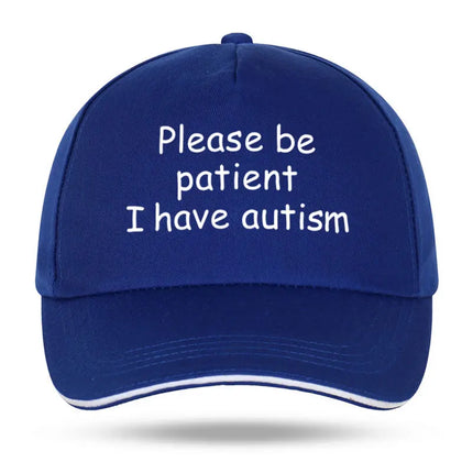 Please Be Patient I Have Autism Cap Baseball Cap Hat Outdoor Fish Women Printed Czapka Bonnet Spring Casual mens cap