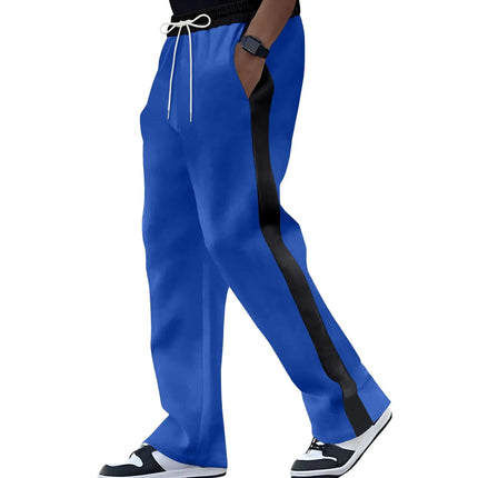 Spring and Autumn of men's casual pants will be a major release: loose color-blocking and sporty straight-leg sweatpants