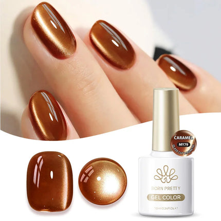 BORN PRETTY 10ml Auroras Glitter Cat Magnetic Gel Nail Polish Jelly Glass Bead Semi Permanent Soak Off UV LED Varnish Manicure