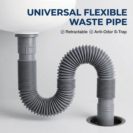 Expandable Flexible Sink Drain Hose – Universal Plastic Washbasin Extension Pipe for Kitchen & Bathroom Basin Strainer