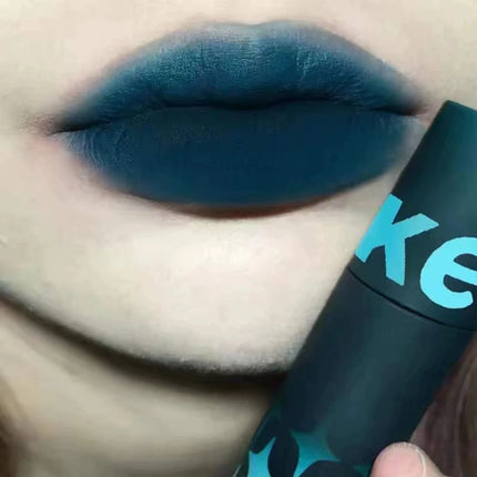Pigeon Blood Red Matte Lipstick Waterproof and Lasting Blue Gothic Lip Gloss Sexy Punk Black Lip Tint Dark Lip Cream Makeup