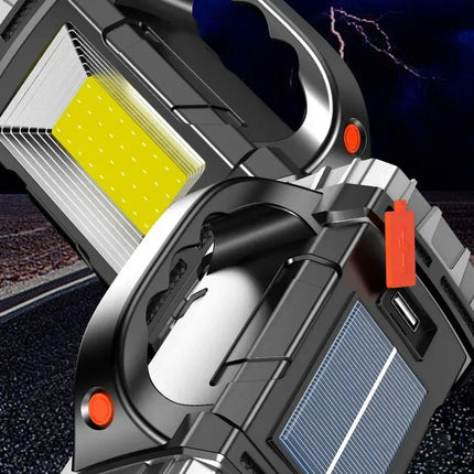 Portable Powerful USB Rechargeable Flashlights Solar LED Light With COB Work Light 4 Gear Charge Mobile Phone Camping Lamps