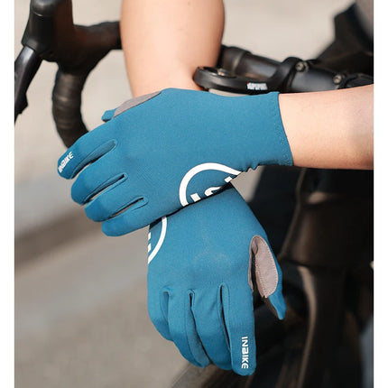 INBIKE 2024 Cycling Gloves Gel Padded for Men Autumn Winter Fleece Road Bike Gloves MTB Full Finger Touchscreen Bike Accessories