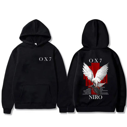Rapper Niro OX7 Album Graphic hoodie Men Women Hip Hop Fashion Pop Music sweatshirt Male Casual Cotton Vintage pullover hoodies