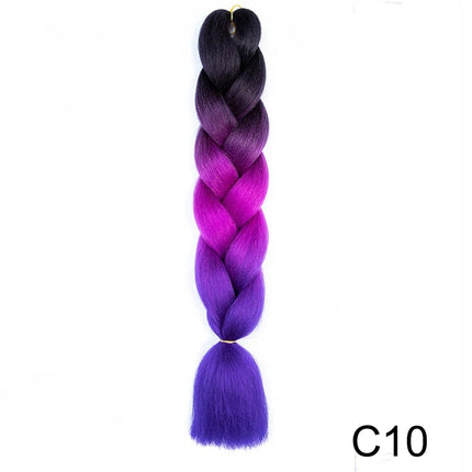 Synthetic Jumbo Braids Hair 24Inch Braiding Hair Extensions Ombre Fake Hair For Crochet Box Braid Blue Purple for Women