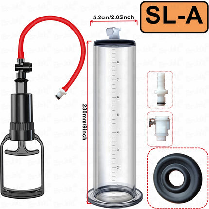Acrylic Penis Pump Male Manual Penis Extension Enlargement Exerciser Prostate Masturbator Massager Adult Erotic Products For Man