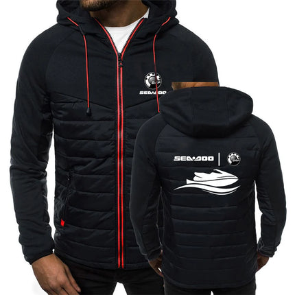 2025 Personality Coat Spring And Autumn Leisure Hooded Jacket Man's Sea Doo Seadoo Moto Logo Print Patchwork Zipper Hoodies