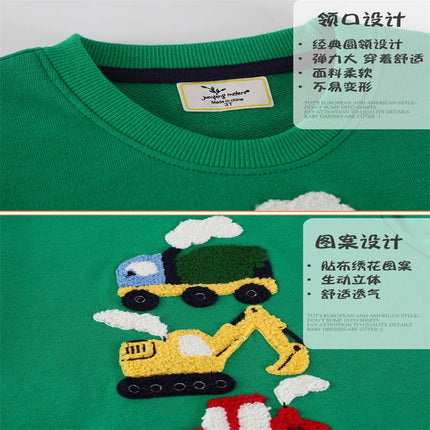 Jumping Meters 2-7T Long Sleeve Green Cars Boys Sweatshirts Shirts Kids Clothes Autumn Spring Children Clothing Sportshirts Tops
