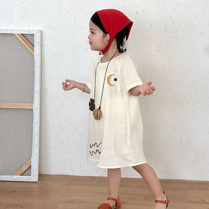 RAISE 2026 Summer Siblings Attires Children Pure Cotton Pajamas Set Kids Boys Tees+shorts Homewear Suit Kids Girls Print Dress