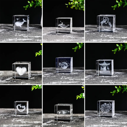 Creative 4cm Rain Clouds Raindrop Cloud Square Crystal Ornaments Heart Shape Home Office Decor Birthday Valentine's Day Gifts