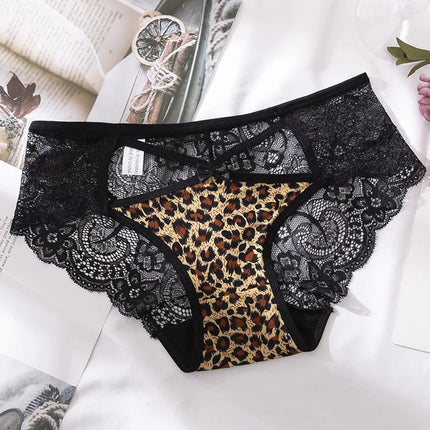 Summer Thin Breathable Women's Low-Waist Seamless Pure Desire Wild Leopard Print Panties