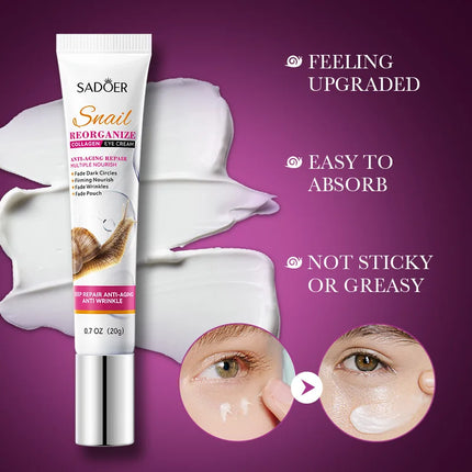 Snail Collagen Eye Cream Anti Dark Circles Remove Eyes Bags Moisturizing Firming Beauty Eyes Skin Care Products