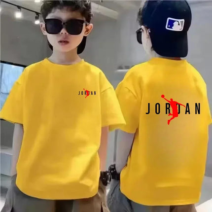 Summer brand pattern printed breathable cool cotton children's casual fashion short sleeved T-shirt