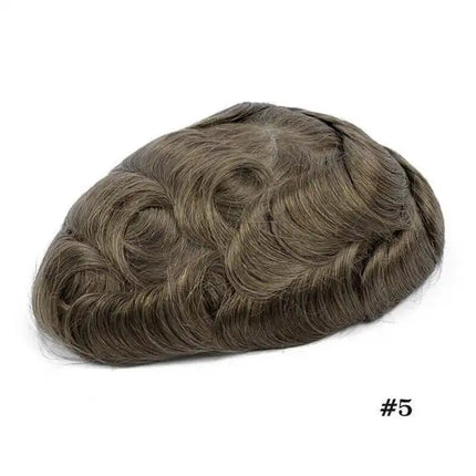 Vloop Thin Skin Toupee With Front Lace PU 0.03-0.04mm Human Hair Wigs for Men Indian Remy Hairpiece Natural Hair System Toupee