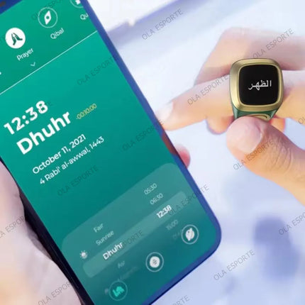 2025 Qibla Smart Zikr Ring Praise Tasbih Tally Electronic Digital Counter for Muslims Prayer Time Vibration Reminder Waterproof
