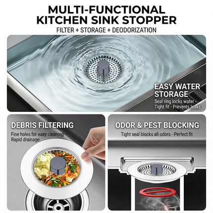 Kitchen Sink Drain Filter Pop-up Stainless Steel Strainer Mesh Basin Water Stopper Leakage Plug for Shallow Basket Accessories