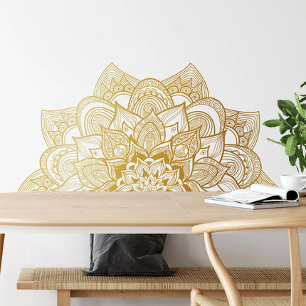 Golden Mandala Wall Stickers For Living Room Bedroom Wall Decoration Pure Black Self Adhesive Decor Sticker Wallpapers