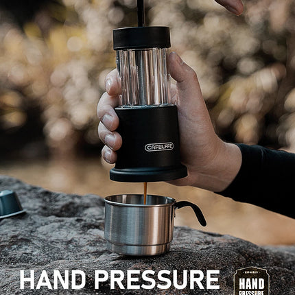 Cafelffe Manual Espresso Coffee Machine Hot/Cold Portable coffee Maker For NS Capsules & Ground Hand Press,hiking Camping Gift