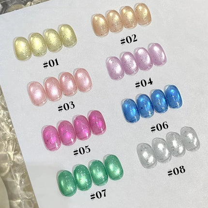 1-6PCS Popular Winter Internet Celebrity Hot-selling Northern Lights Cat Eye Magnet Gel Nail Polish Nail Art Nail Supplies