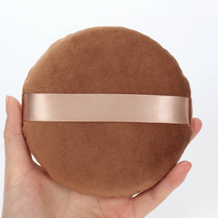 125mm圆形 Cotton Velvet Powder Puff Large Loose Powder Puff Makeup Artist Powder Puff Round Cotton Ribbon Hook Hand Glove Puff