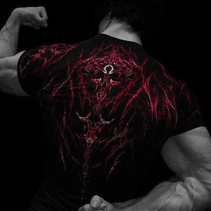 Dark Dragon Slayer Men's 2026 Summer New Fitness Clothes Speed Drying Running Printed Compression Clothes Sports T-shirt