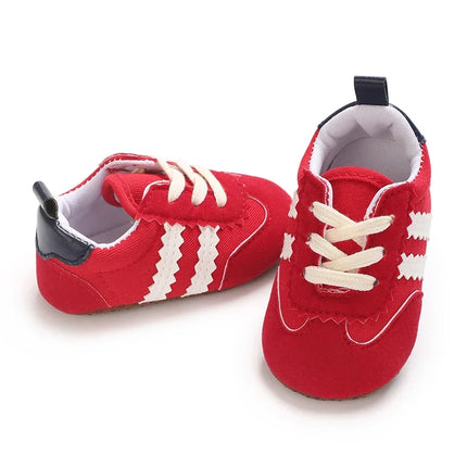Fashion color blocking casual shoes Baby First Walkers 0-18M newborn children's canvas sports shoes soft soled baby shoes