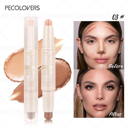 1PC Highlighting Contour Stick, Dual Use for Nose Contour and Three-dimensional Makeup, Anti-smudging, Convenient and Durable