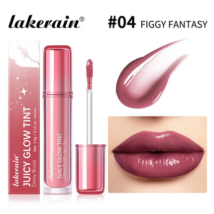 Lakerain Juicy Glow Tint Long-Lasting Mirror Shine Smooth Radiant Lip Tint Deep Moisturizing  Brightening Juicy Glow Lipstick