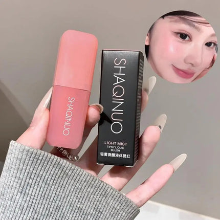 Peach Pink Blush Liquid Moisturizing Smooth Long Lasting Non Fading Facial Contouring Brightening Essential Natural Makeup