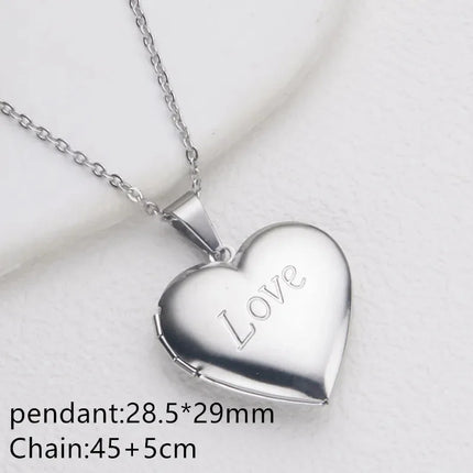 Stainless Steel Love Charm Open Heart Pendant Necklace For Women Jewelry Accessorie Valentine's Day Anniversary Gift