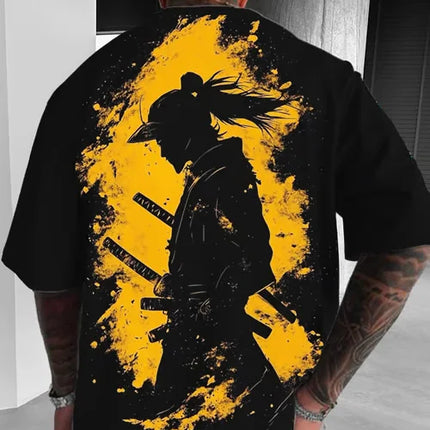 Men's and Women's Summer Fashion 3D Print Japanese Anime Printing T-shirt Casual Polyester Round Neck Casual Short Sleeve Tees