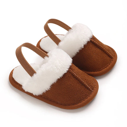 Autumn and Winter Popular Walking Shoes Baby Shoes 0-1 Year Old Warm Shoes Cotton Shoes Casual Soft Soled and Plush Baby Shoes