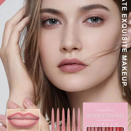 Lip Liner Lipstick Pen Waterproof Lasting Hook Line Lip Pen Matte Beginner Automatic Lips Liner Bean Paste Lip Contour Cosmetics