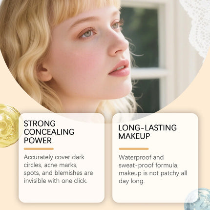 Full Coverage Concealer Waterproof Natural Finish Hydrating Crease Proof Liquid Concealer Makeup for Under Eye Acne Spot
