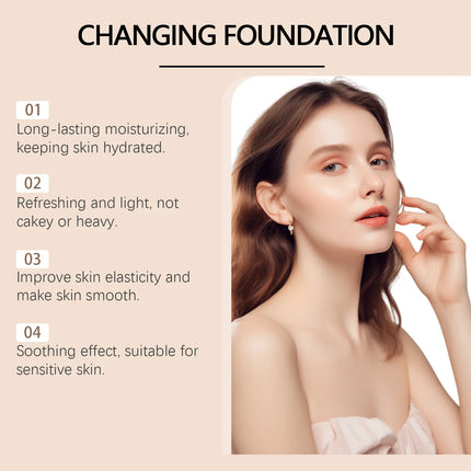 Protective Concealing Foundation: Lightweight & Matte, Gentle & Moisturizing, Brightening, Suitable for Oily & Dry Skin