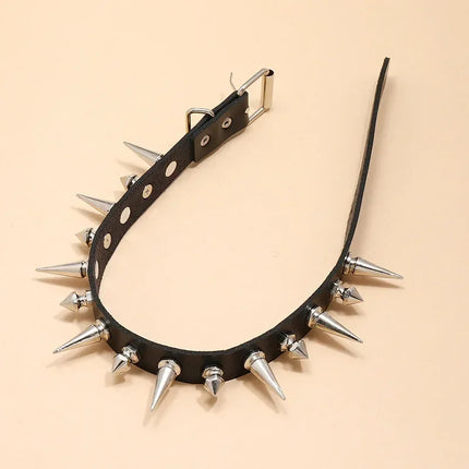 Woman Black Punk Choker Collar Necklace Sexy PU Leather Heart Lock Key Spike Chocker Gothic Cosplay Accessories Party Jewelry