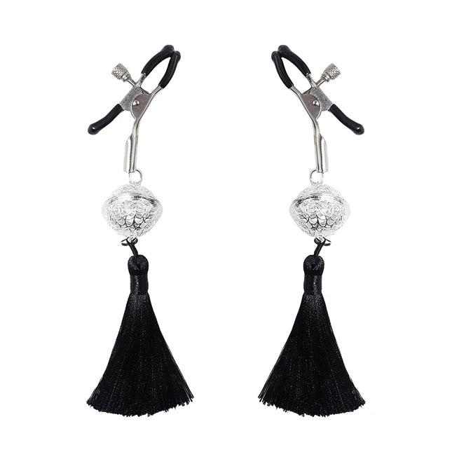 1 Pair Metal Bells Nipple Clamps With Tassel Nipple Ring For Women Flirting Teasing Exotic Breast Enlargement Adult Accessory