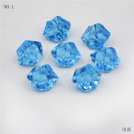 100Pcs Acrylic Stones Crystal Ice Cubes Decor Vase Filler Pebble Aquarium Fish Tank Accessories DIYJewelry Decoration 6*9mm