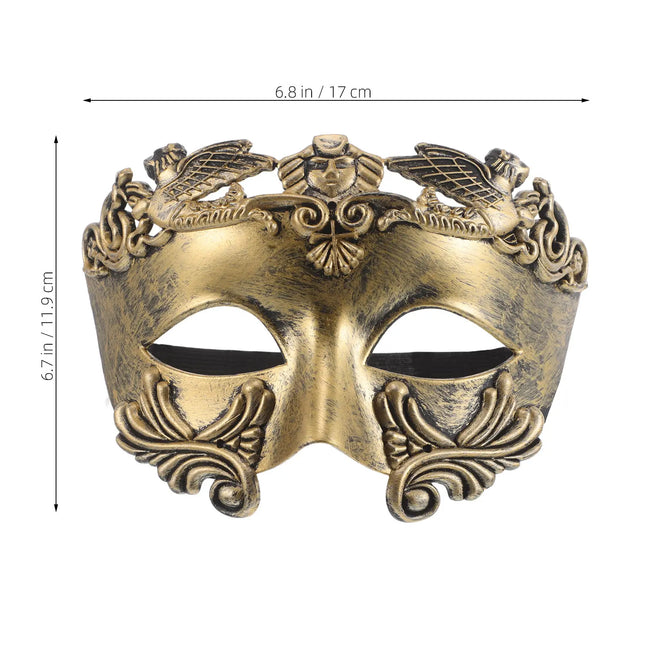 Mask Halloween Prop Supplies Cosplay Masks Golden Costume for Men King Masquerade Party Greek Costume for Men Decorative