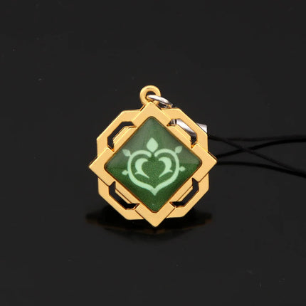 Game Genshin Impact Vision Keychain Luminous 7 Element Double Side Glass Pendant Eye Of Original Keyring Phone Charms Souvenir
