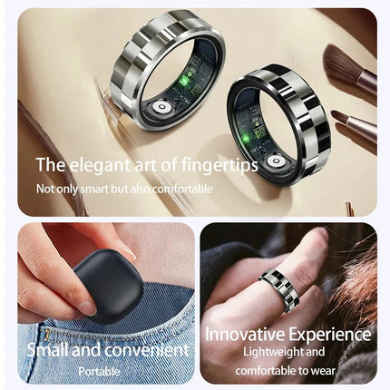 Smart Ring Luxury Fashion Finger Ring Men 5ATM Waterproof Support Swimming Health Tracker Heart Rate Blood Oxygen Monitoring New