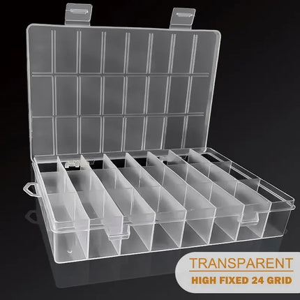 24-Grid Plastic Storage Box / Boîte Rangement 24 Cases