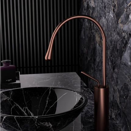 Brushed Rose Gold Bathroom Faucet Brushed Gold Basin Faucet  Hot  Cold Sink Faucet Brass Lavotory Faucet Swivel Sink Water Crane