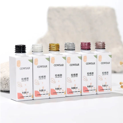 10ml White Nail Liner Gel Polish 3D French Tips Swirls Gel Nail Polish Manicure Soak Off UV Nail Liner Polish with Thin Brush R4