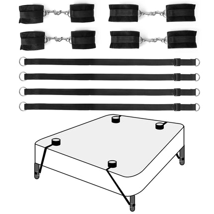 SM Slave Bed Handcuff Ankle Cuffs Strap System BDSM Bondage Gears for Adult Couple Sex Games 18+ Handcuffs Leg Cuff Sex Toy Kits